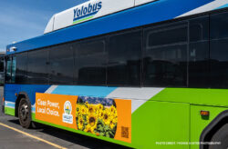 Yolobus ad for Valley Clean Energy. Photo credit: Yvonne Hunter Photography